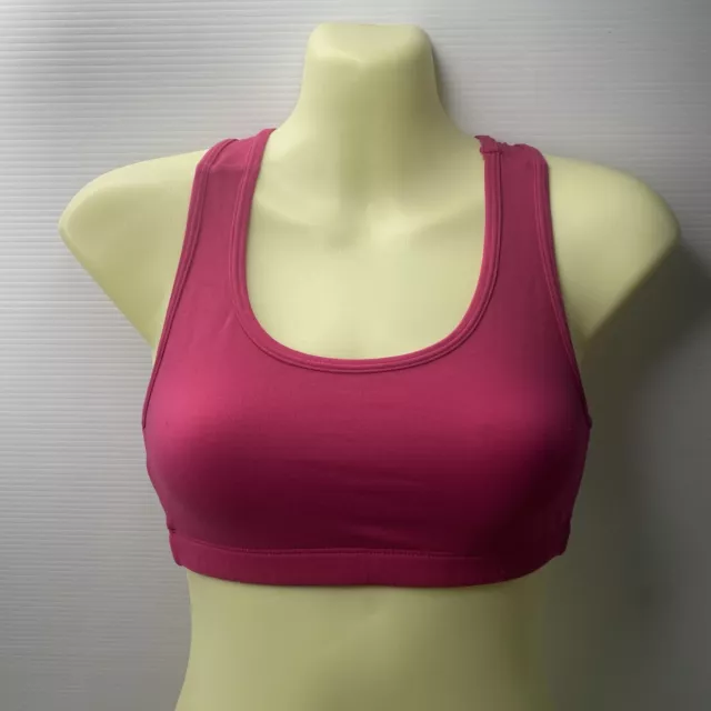 Energetiks Dancewear Pink Bra Adult Size XS Crop Top T Back Gym Hot Pink Stretch