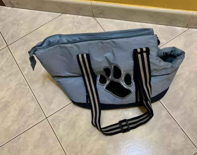 Borsa porta cani Azzurra in poliestere nuova taglia S