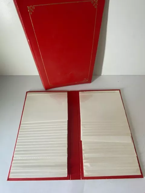 Set of 2 Red and Gold Faux Leather Bound 80 Capacity 4"x 6" Photo Albums 2