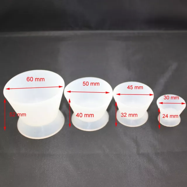 4 PACK Acrylics Dental Lab Flexible Silicone Dappen Dish Mixing Bowl Cup