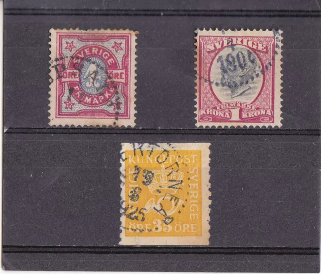 SUEDE 3 TIMBRES RARE de collection