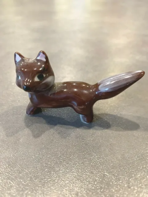 Vintage Anthropomorphic Kitsch Brown Glazed Fox Figurine