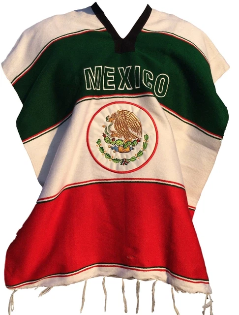MEXICAN FLAG PONCHO $60.78 - PicClick