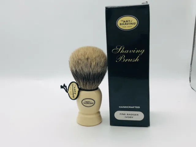 The Art Of Shaving Pinceau Blaireau Fine Badger Brush Taos Normal #3 Ivory Wet