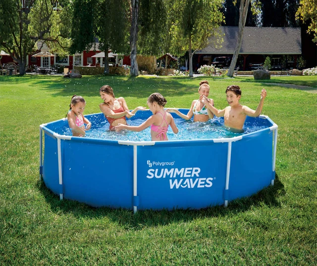Summer Frame Pool SUMMER WAVES 10’ x 30” Active Metal Frame Above Ground Pool with Filter ...