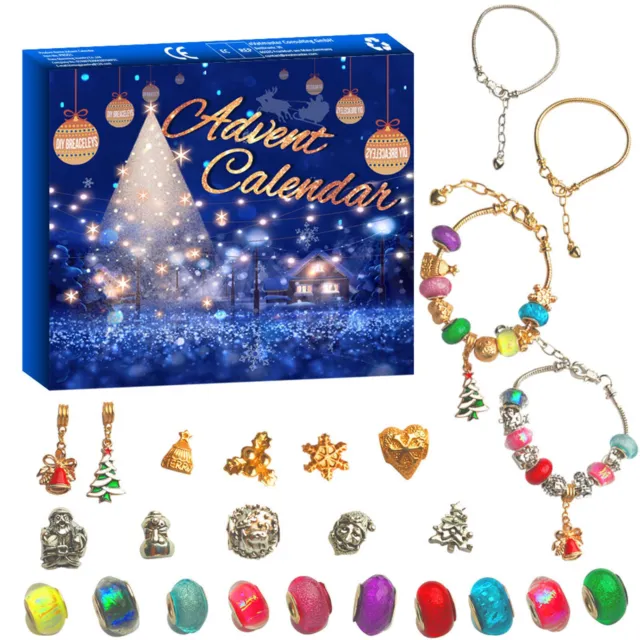 Christmas Advent Calendar Jewelry For Girl 24 Days Countdown Calendar DIY Gifts