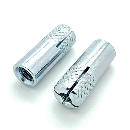 Twenty (20) 1/4&quote; Inch Premium Zinc Plated Carbon Steel Drop in Anchor (...