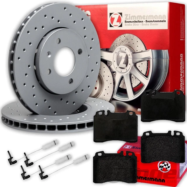 Zimmermann DISCHI FRENO SPORTIVI + PASTIGLIE ANTERIORI per MERCEDES W124 500E + 190 EVO 2