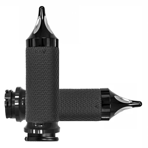 AVON CABLE THROTTLE MEMORY FOAM GRIP BLACK MF-63B-ANO-SPK Anodized 1-5/8"