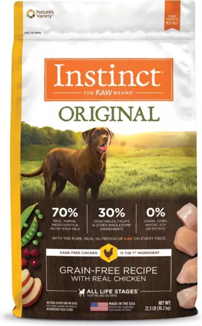 Instinct Original Adult Grain-Free Real Chicken Recipe Dry Dog Food, 22.5-lb bag
