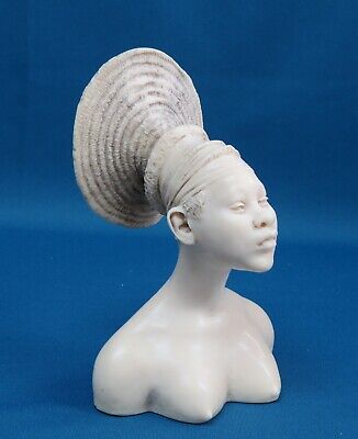 Vintage A. Santini Italy Resin Sculpture African Woman Bust Statue