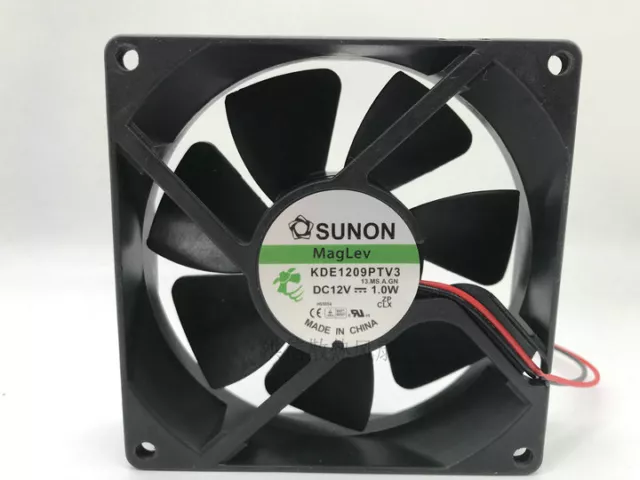 SUNON 9025 9CM KDE1209PTV3 12V 1.0W 90mm 2-wire chassis silent fan