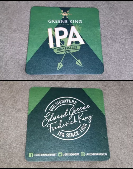 1x Greene King IPA Beer mat, cardboard ale Coaster home bar / pub Est 1928 EGFK
