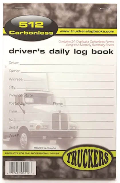 Truck Drivers Daily Log Book - Packs of 1, 10, 25, 50, 75, 90