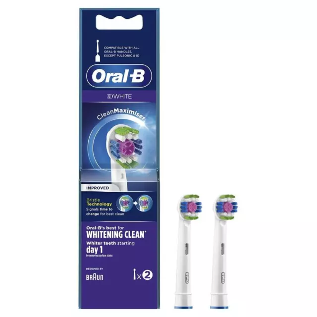 Pack 2 Brossettes Oral B 3D White Clean Maximiser Têtes brosse à dent électrique