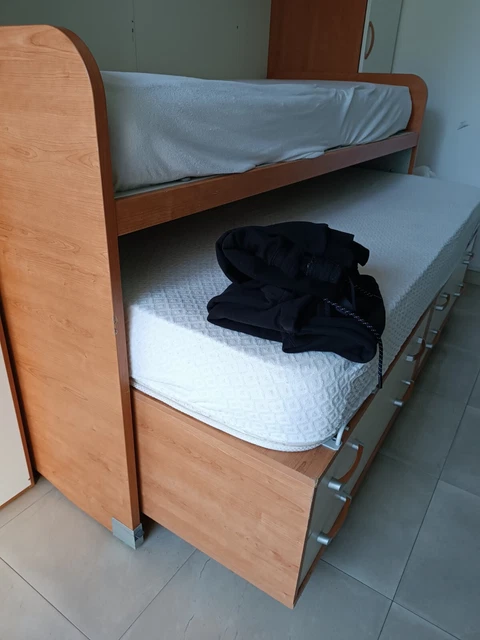 letto singolo con letto estraibile + cassetti