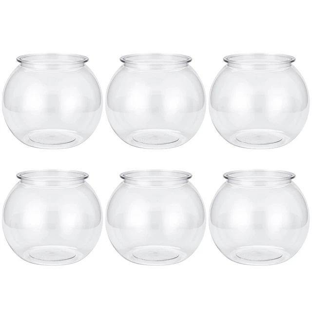 6Pcs Household Fish Bowls Clear Fish Keepers Small Aquarium Tank Bowls Small