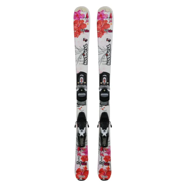 Ski gebraucht junior Rossignol Fun Girl Blumen + Bindungen - Qualität A 93 cm