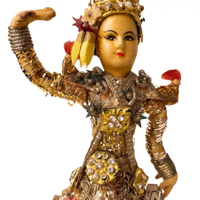 Vintage Hand Made Ornate Thai Asian Traditional Dancing Figure Doll