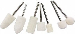 Value Collection 7 Piece, 1/8" Shank Diam, Wool Felt Bob Set Medium Density, ...