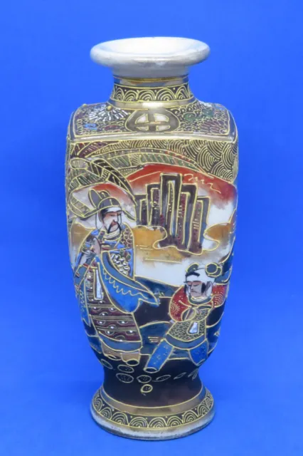 Japanese Satsuma vintage Art Deco oriental antique square shouldered vase