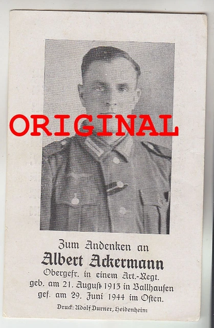 Foto 2wk Sterbebild DEAD Card Soldat Russland Ostfront Artillerie 29.6.1944