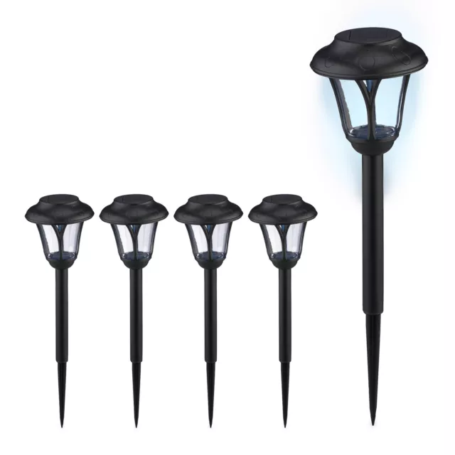 Solarlampen Set Wegeleuchte mit Erdspieß Gartenlampe LED außen Gartenbeleuchtung