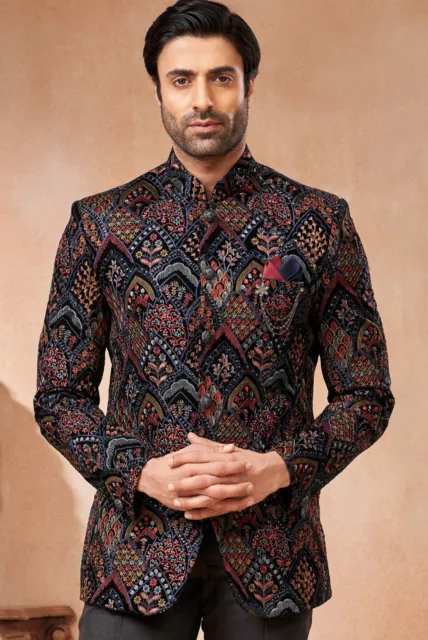 Mens Designer Wedding Bollywood Party Wear Traditional Jodhpuri Bandhgala Coat
