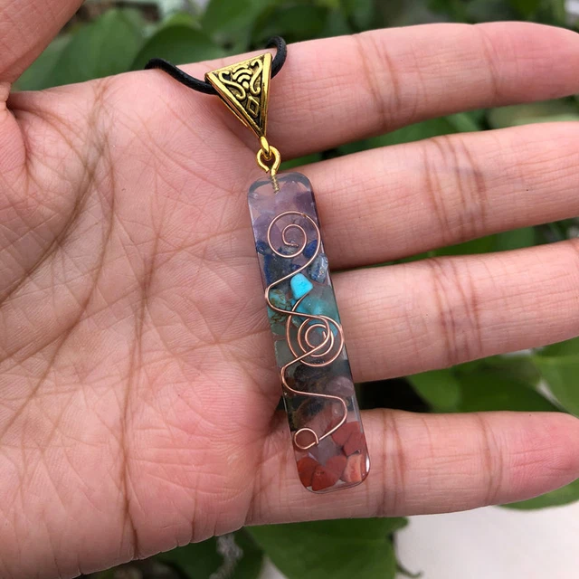 Natural Chakra Healing Energy Orgone Stone Pendant Quartz Crystal Necklace Reiki