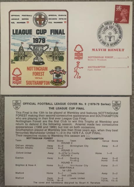 Nottingham Forest V Southampton League Cup Final 1979 Dawn First Day Cover