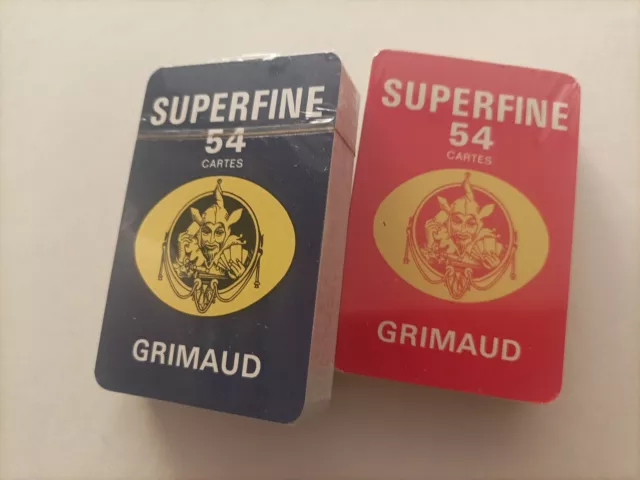 Superfine, Lot De Deux Jeux De Cartes A Jouer Neufs Sans Étui, Grimaud France