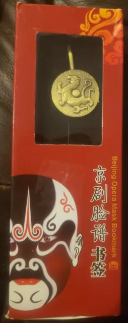 Beijing Opera Mask Metal Bookmark Chinese Tiger