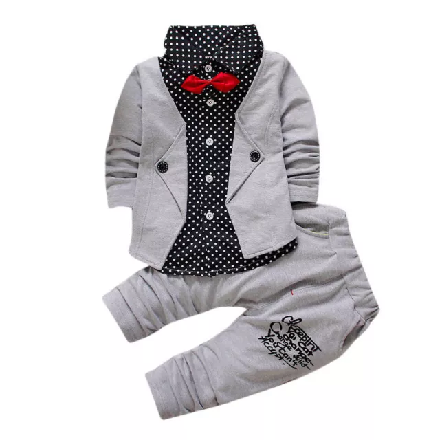 Toddler Kid Baby Boy Tuxedo Suit Gentry Party Christening Wedding Clothes Set US