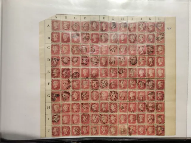 GB Victorian SG40 1d penny red Star line engraved Plate 68 qv postage stamps