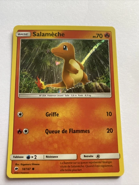 Pokemon Near Mint French Card HOLO Salameche 18/147 Burning Shadows SL3