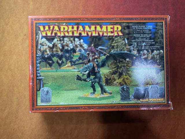Warhammer Blood Dragon Vampire on Winged Nightmare  Metal - Rare OOP - Counts