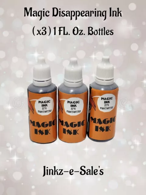 3 Bottles of Magic Disappearing Ink 1oz Bottle Novelty Party Gag Prank Fun Jinkz