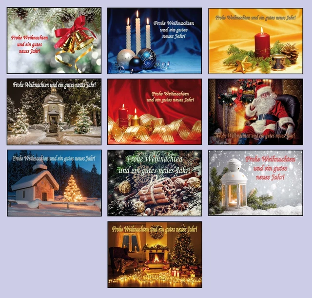 BEDRUCKBAR WEIHNACHTSKARTEN MIT Umschlag Klappkarten OHNE