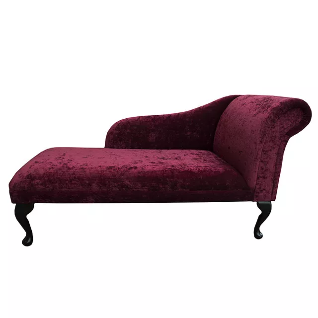 52" Chaise Longue Chair in Wine Pastiche Fabric.