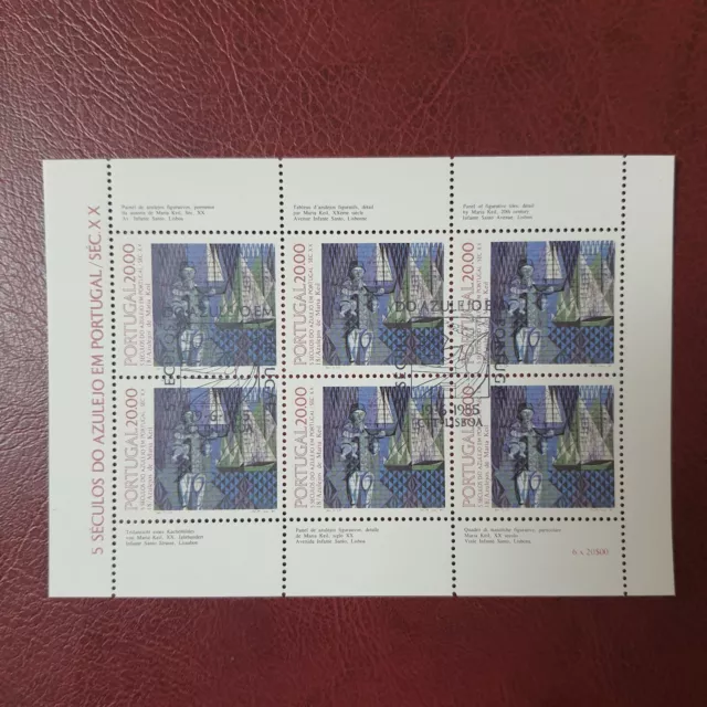 Briefmarken Portugal 1985, Mi 1657 als Kleinbogen, Azulejos (XVIII), gestempelt
