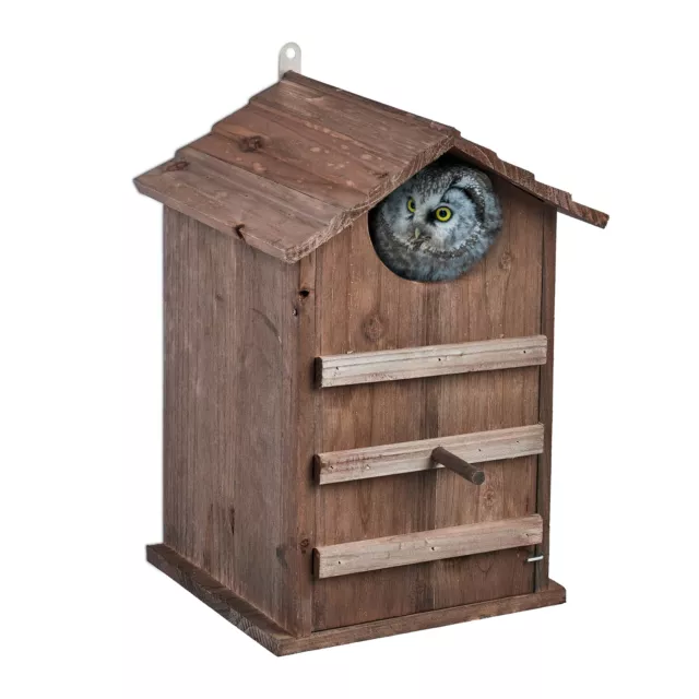 Casa pájaros para búhos Caseta aves silvestres grande Caja nido colgante madera