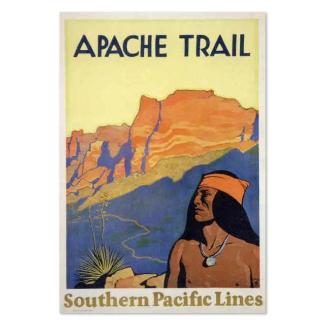 Apache Trail - 1920s Vintage Southern Pacific Railroad Travel Poster Classic Art