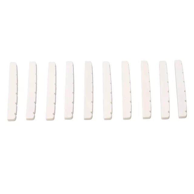 (42mm DJ25B)10Pcs Slotted Bone Nut Flat Base For Electric Guitar With String