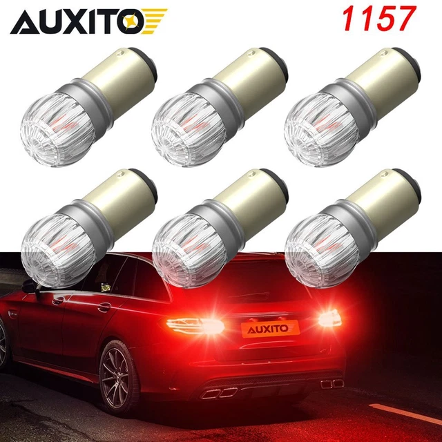 6pcs AUXITO SMD 1157 BAY15D Super Bright Red Tail Stop Brake Light LED Bulbs Lot
