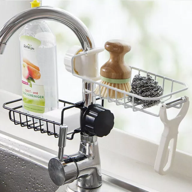 Drain Rack Storage Holder Shelf-Kitchen Sink Faucet Sponge Soap Cloth Bathroom 3