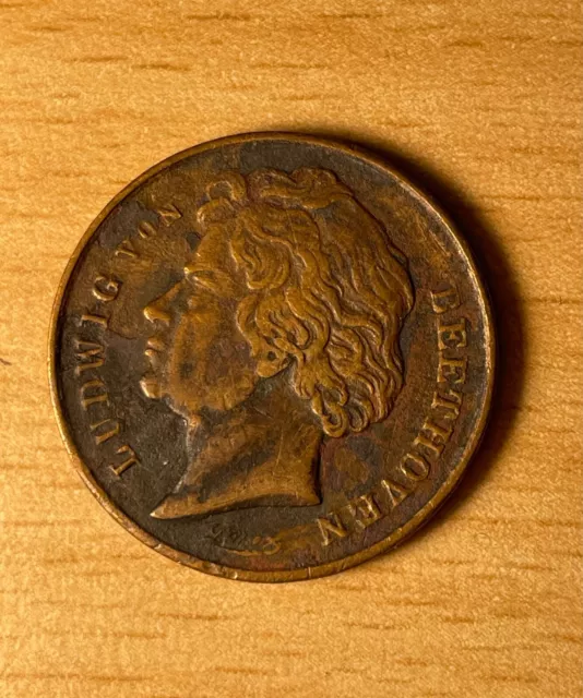 Jeton Ludwig von Beethoven Münze Medaille Marke SELTEN Komponist Bronze Token
