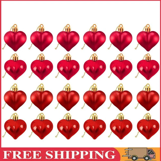 Love Balls Ornaments, Heart Shaped Assorted Pendant Set, Shatterproof Hanging