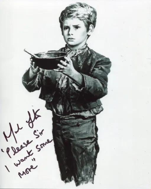 Actor MARK LESTER signed OLIVER! 8x10 photo with RARE QUOTE UACC DEALER