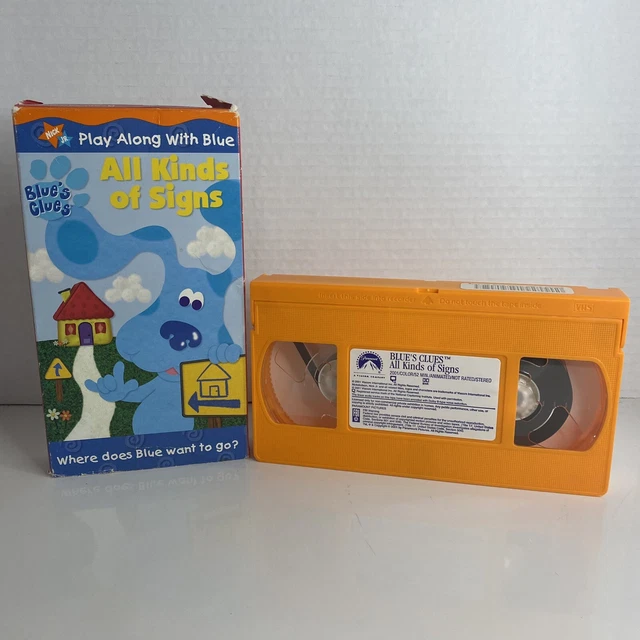 BLUES CLUES ALL Kinds Of Signs VHS 2001 Nick Jr Orange Tape Marlee Blues clues all kinds of signs vhs 2001 nick jr orange tape marlee