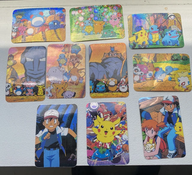 Vintage Pokemon Power Holo Prism Vending Sticker Lot Of 10 Pikachu 3 In. x 2 In
